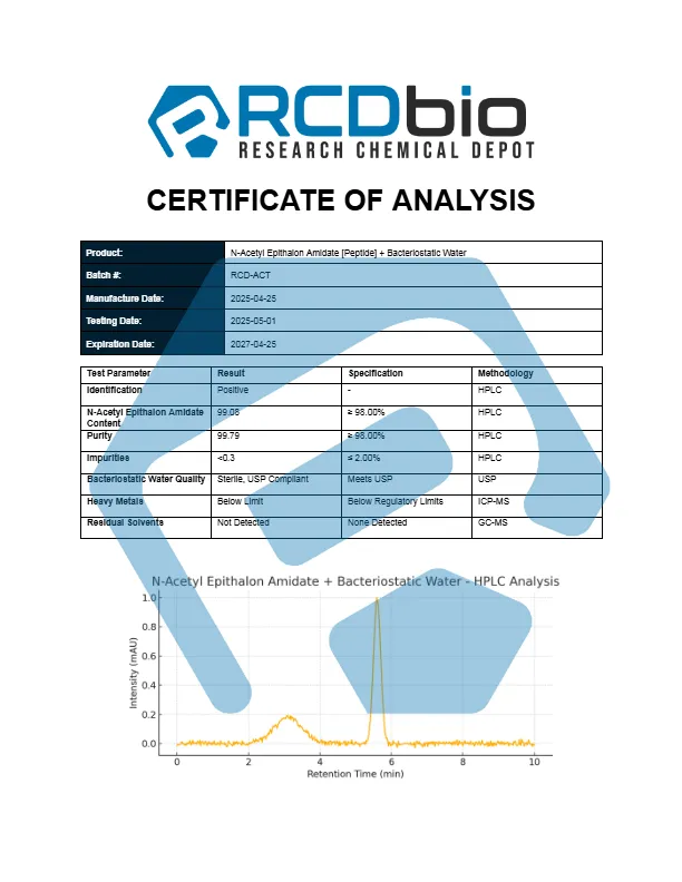 RCD N Acetyl Epithalon Amidate Peptide Bacteriostatic Water 1