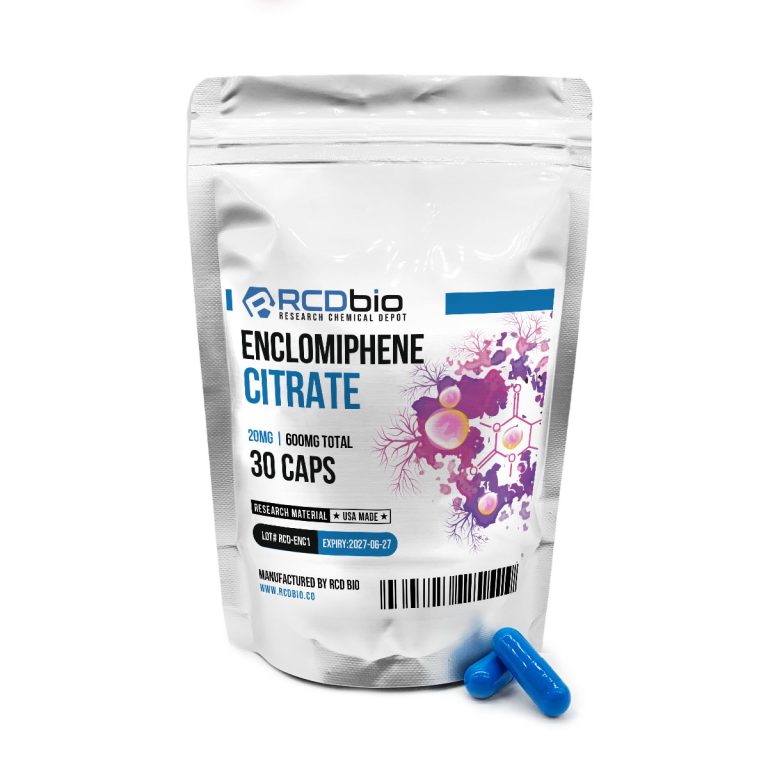 Enclomiphene Citrate-20mg-600mg-30 capsules for sale at RCDbio